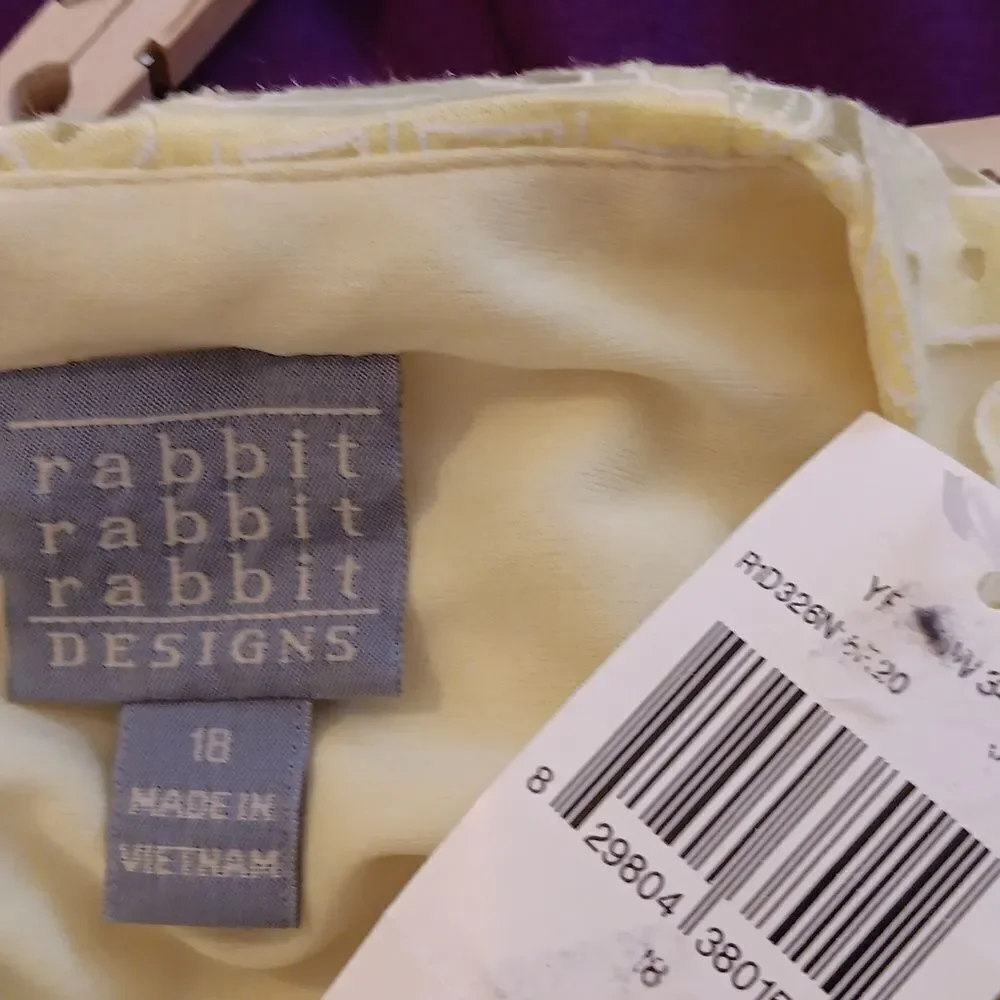 NWT Rabbit Rabbit Rabbit Yellow Lace Dress - Picture 10 of 13